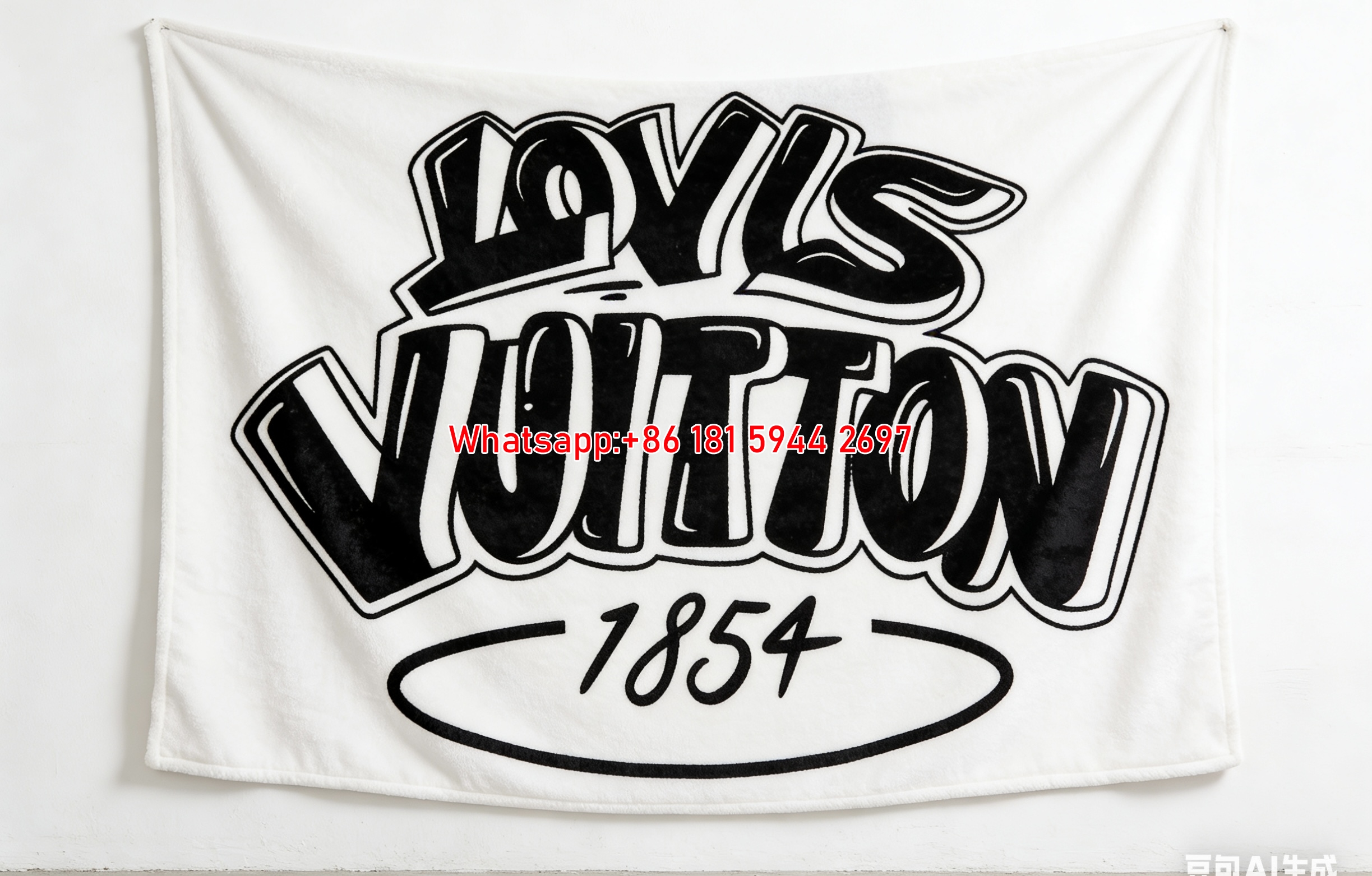 Luxury Graffiti Monogram Flannel Throw Blanket 318